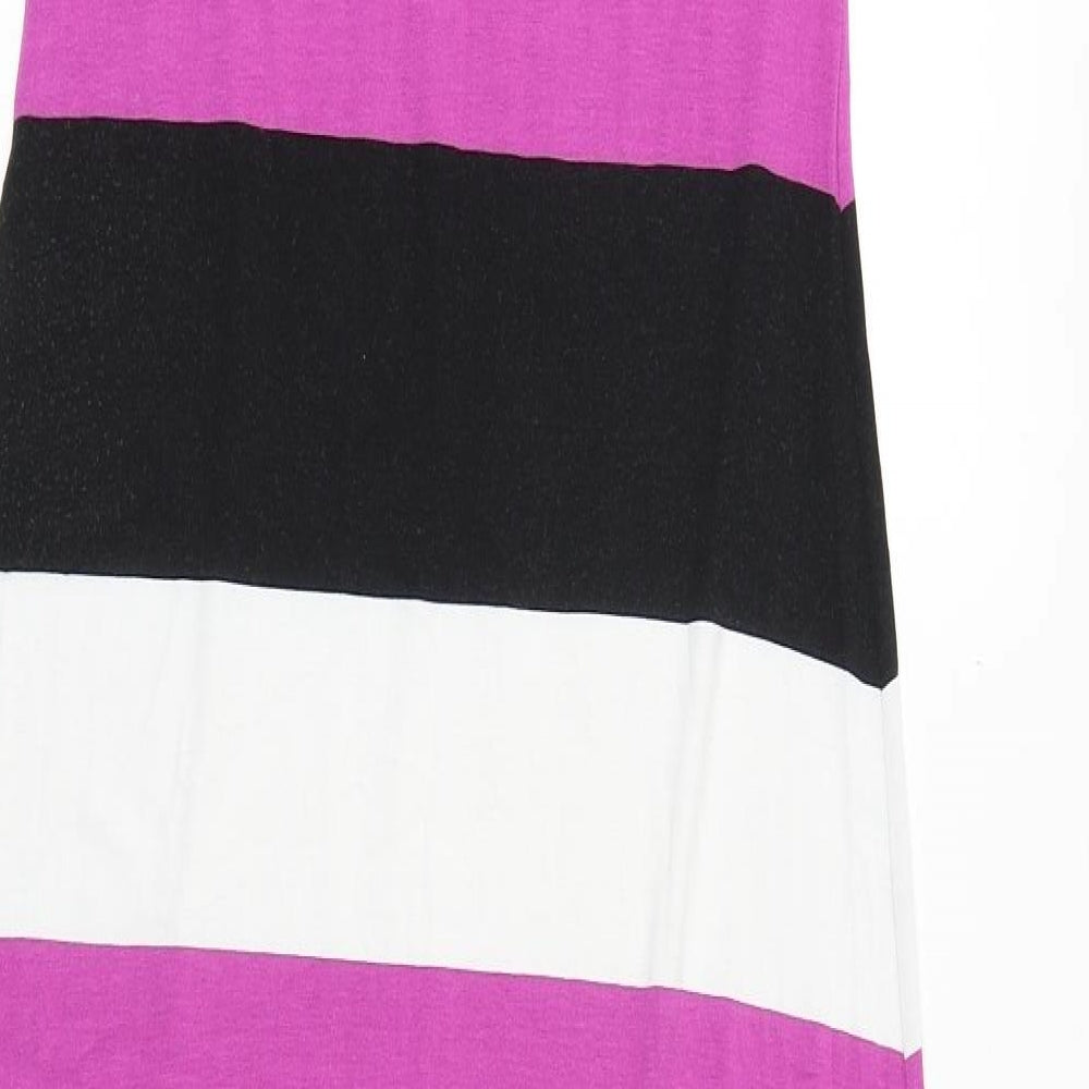 Lakeland Womens Multicoloured Striped Polyester Maxi Size 10 Scoop Neck Pullover