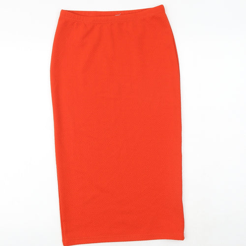 Glamorous Womens Orange Polyester Straight & Pencil Skirt Size S