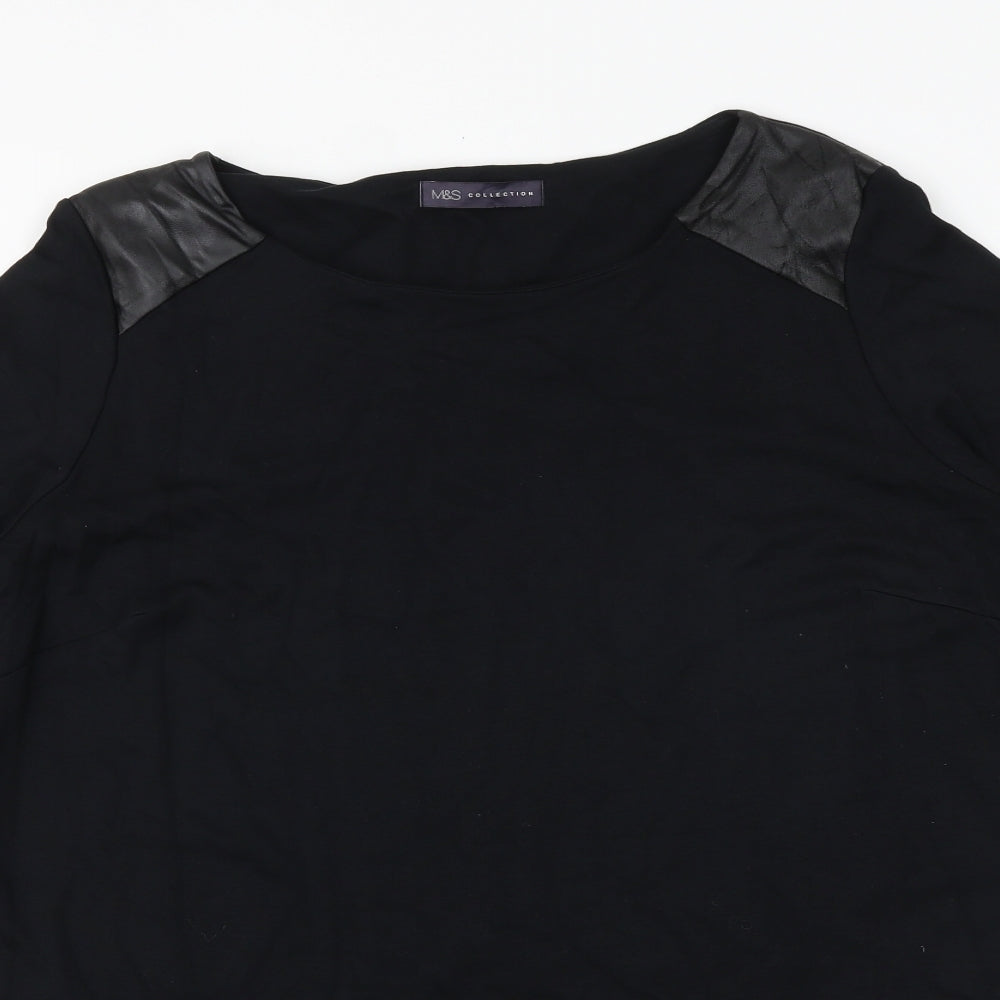 NEXT Womens Black Viscose Basic T-Shirt Size 22 Round Neck