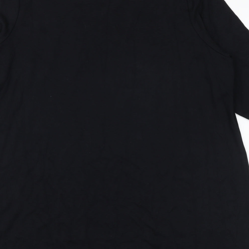 NEXT Womens Black Viscose Basic T-Shirt Size 22 Round Neck