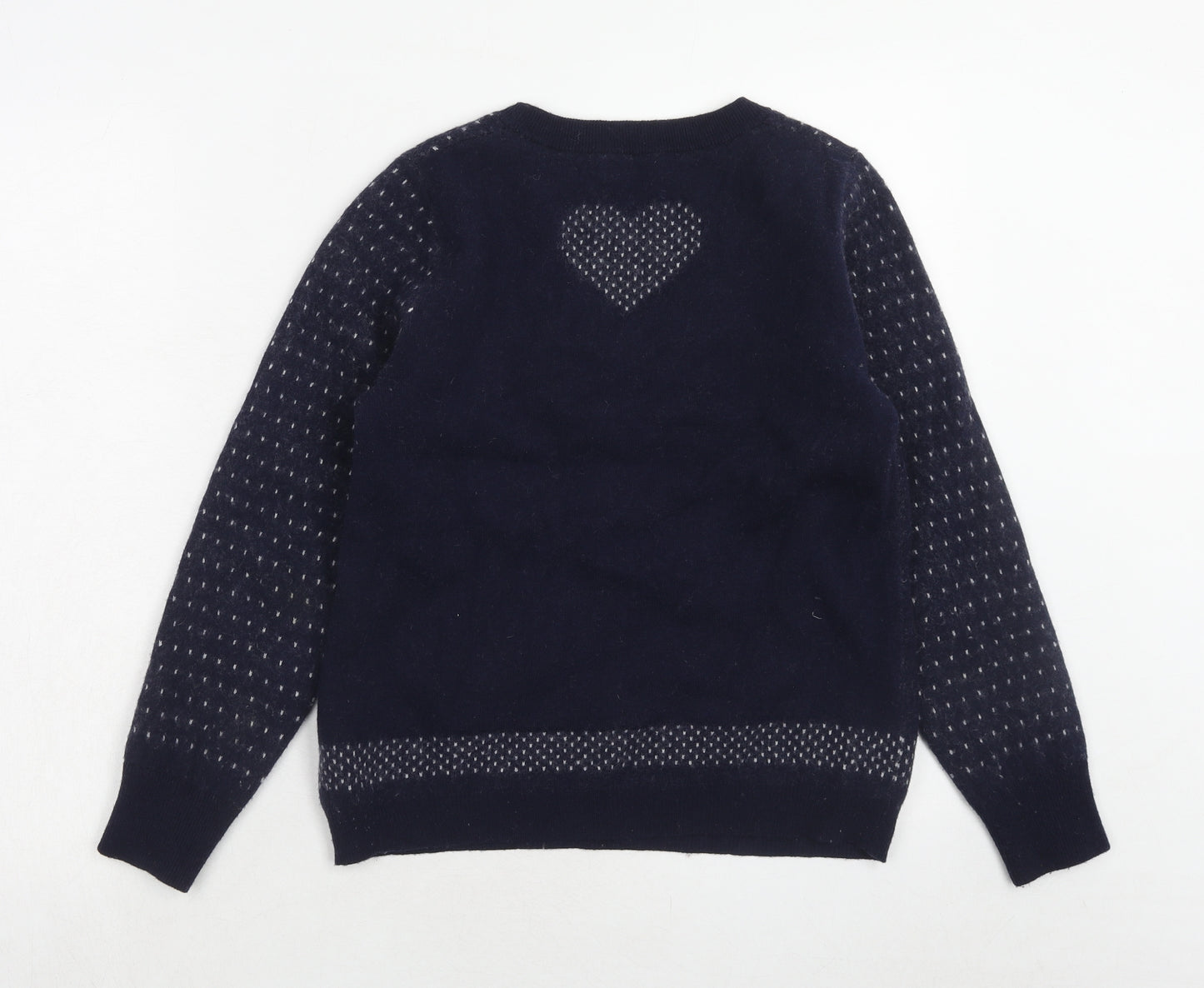 GANT Womens Blue Round Neck Wool Pullover Jumper Size M - Reindeer