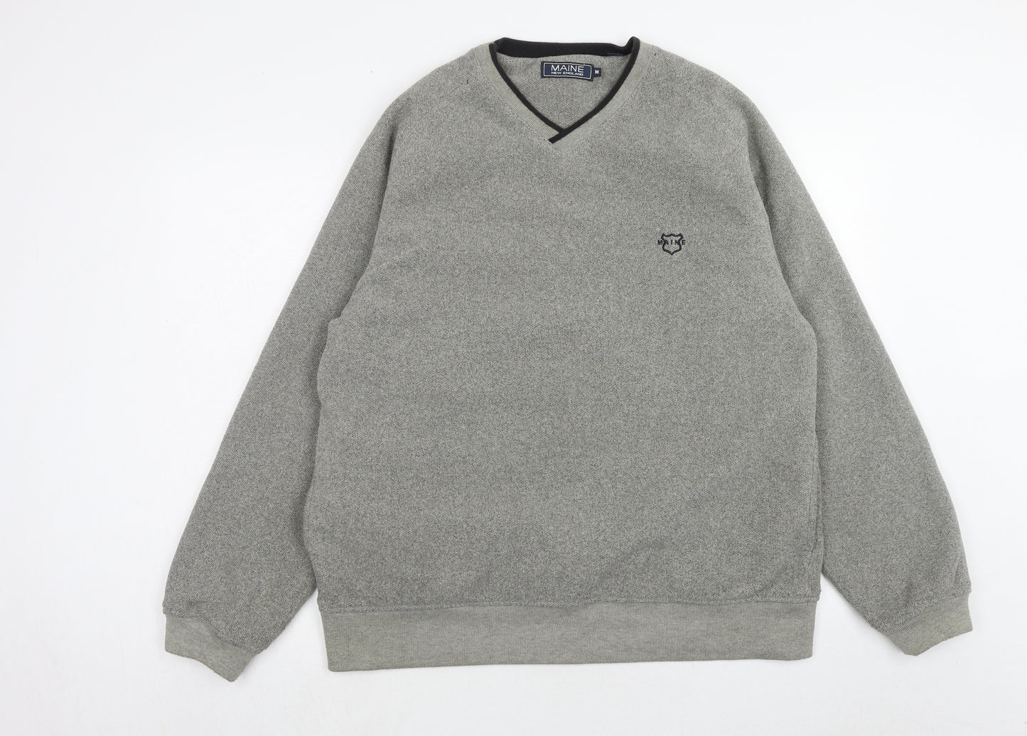 Maine Mens Grey Polyester Pullover Sweatshirt Size M