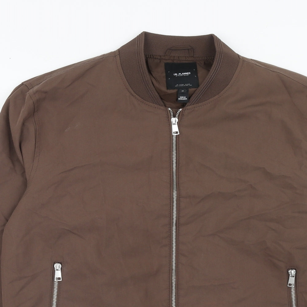 River Island Mens Brown Bomber Jacket Jacket Size M Zip