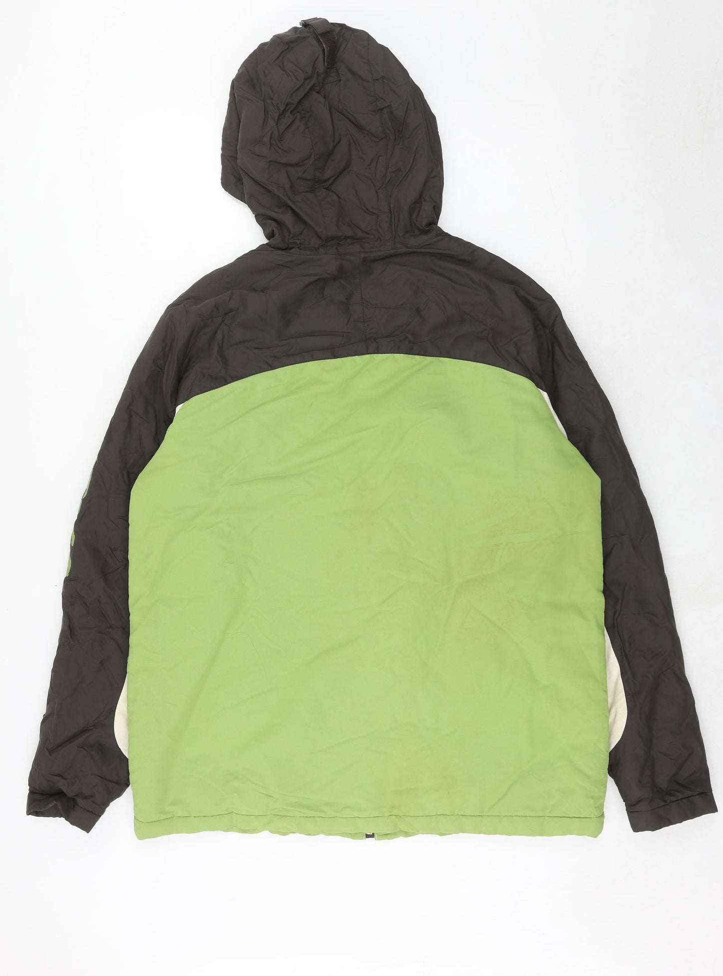 Nautica Womens Green Geometric Windbreaker Jacket Size 20 Zip