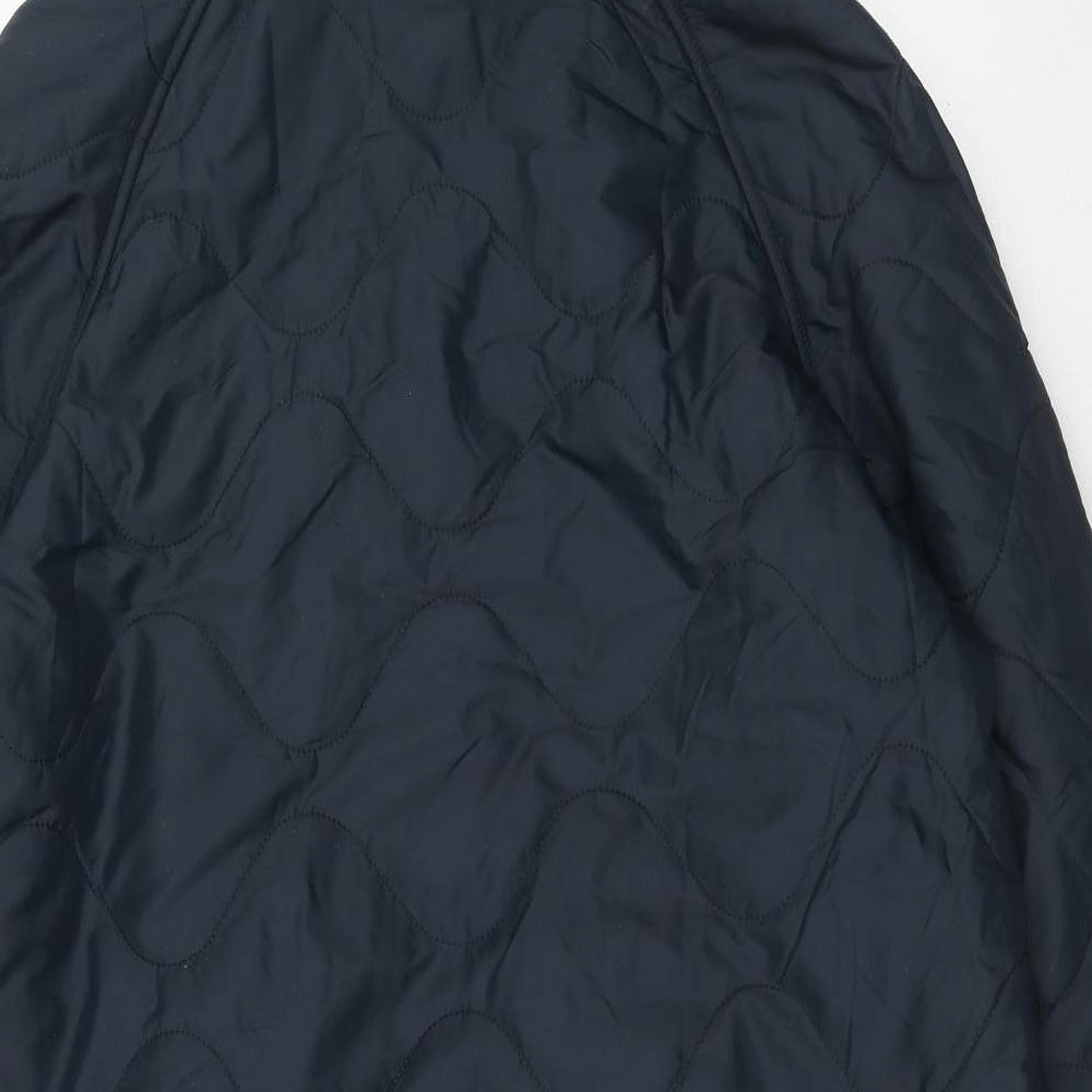 Marks and Spencer Womens Blue Quilted Coat Size 14 Zip