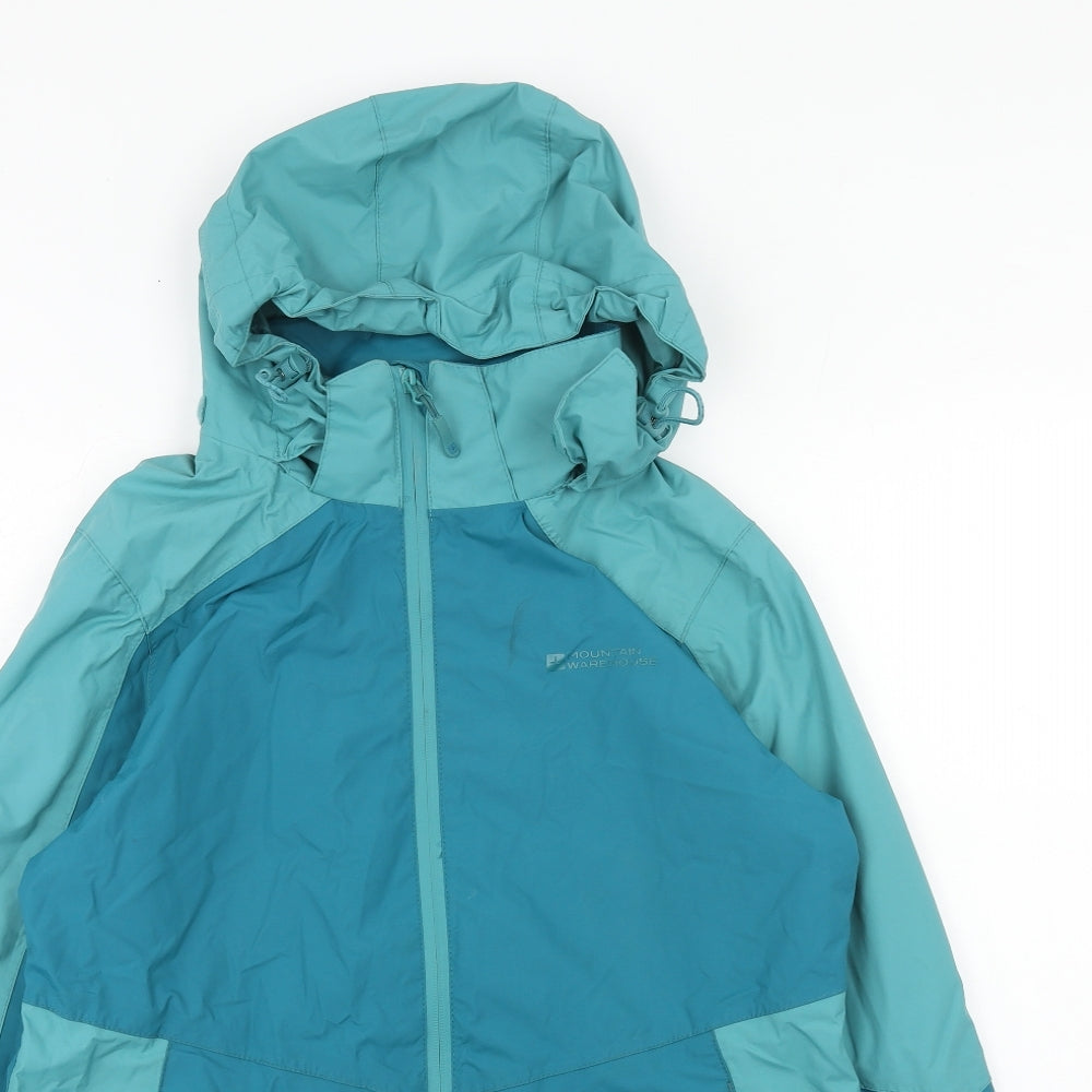 Mountain Warehouse Womens Blue Geometric Windbreaker Jacket Size 12 Zip