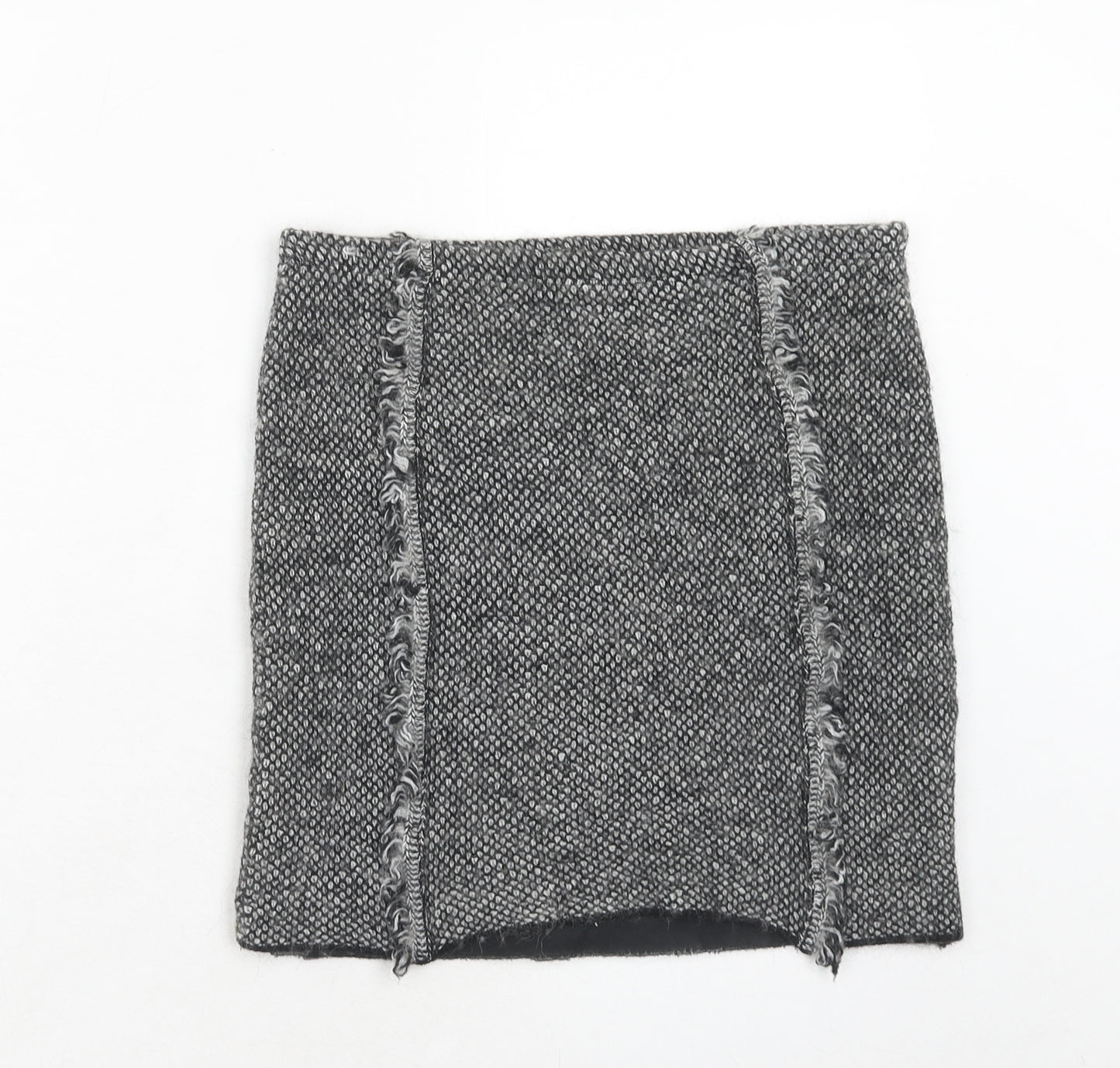 Maria Bellentani Womens Grey Geometric Acrylic A-Line Skirt Size 8
