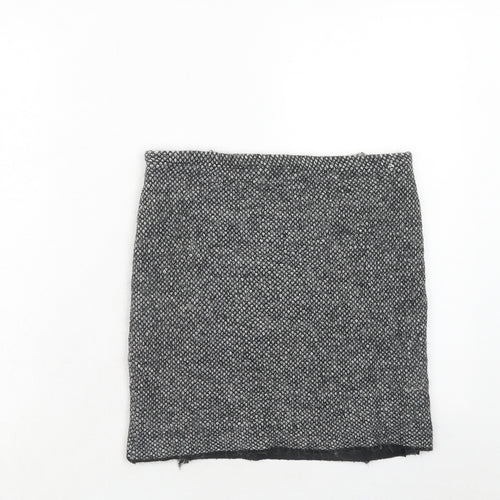 Maria Bellentani Womens Grey Geometric Acrylic A-Line Skirt Size 8