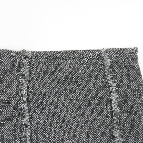 Maria Bellentani Womens Grey Geometric Acrylic A-Line Skirt Size 8