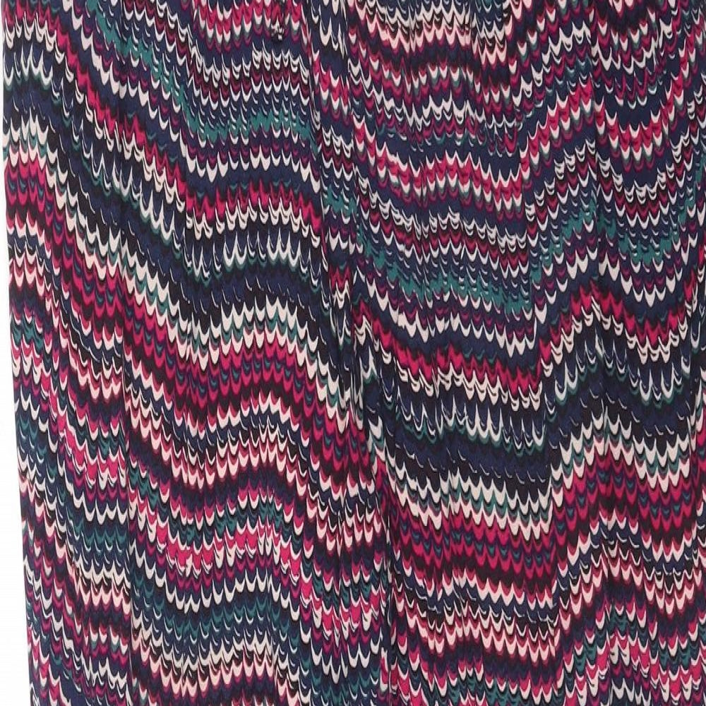 MANTARAY PRODUCTS Womens Multicoloured Geometric Viscose Trousers Size 12 Regular Drawstring