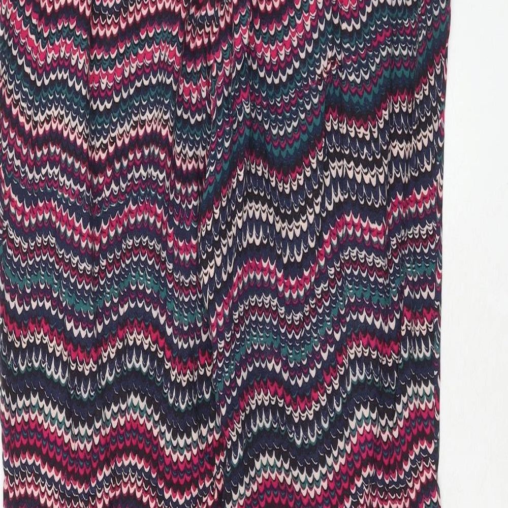 MANTARAY PRODUCTS Womens Multicoloured Geometric Viscose Trousers Size 12 Regular Drawstring