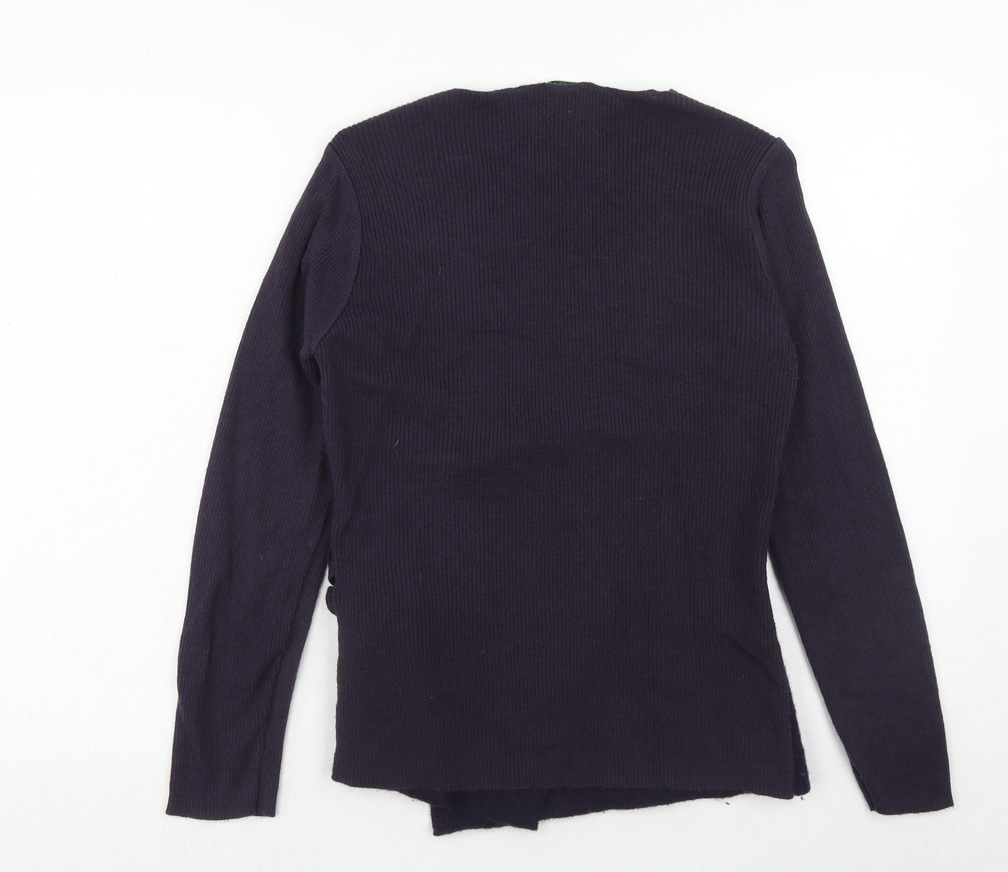 Kaliko Womens Purple V-Neck Wool Wrap Jumper Size 12