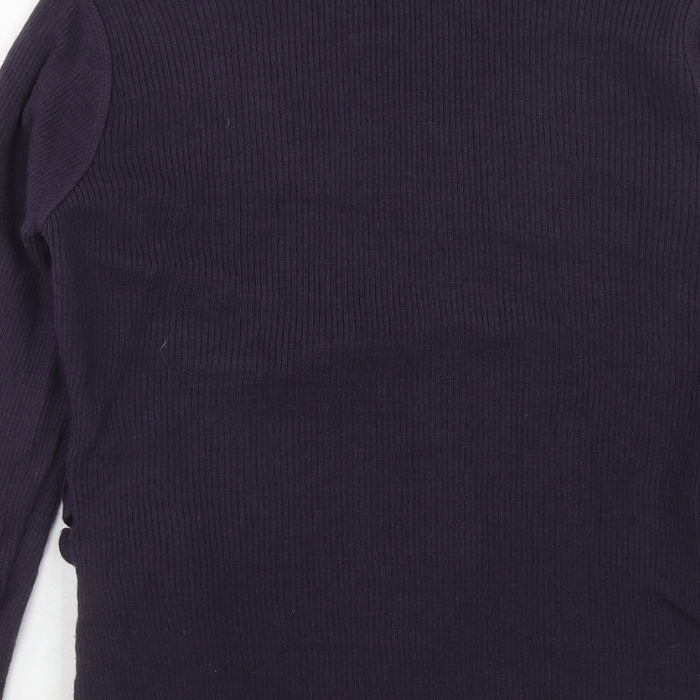 Kaliko Womens Purple V-Neck Wool Wrap Jumper Size 12