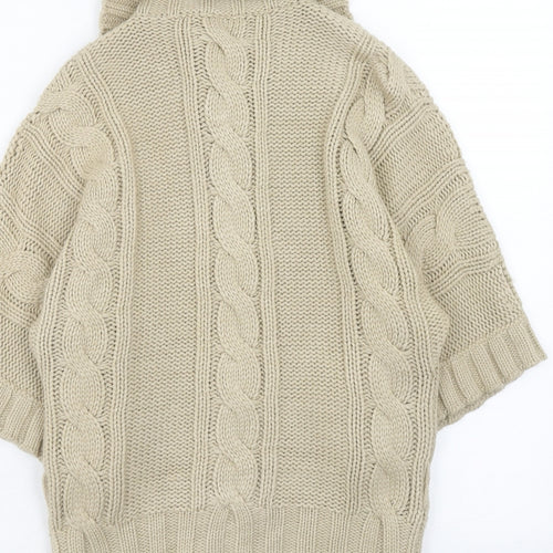 Oasis Womens Brown Collared Acrylic Cardigan Jumper Size 8