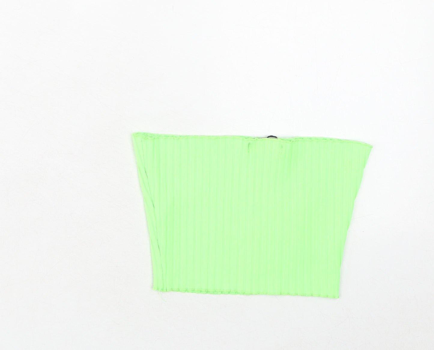 PRETTYLITTLETHING Womens Green Polyester Cropped Tank Size 4 Off the Shoulder
