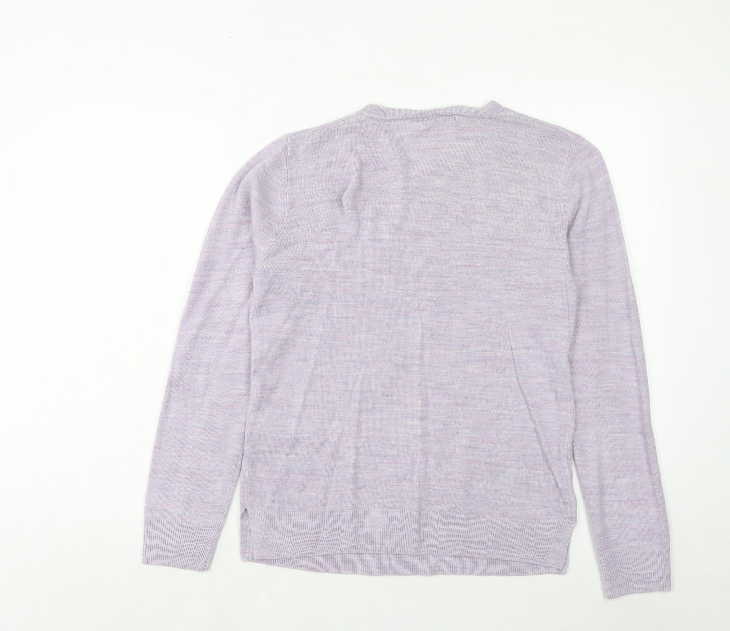 Marks and Spencer Womens Purple Round Neck Acrylic Pullover Jumper Size 12