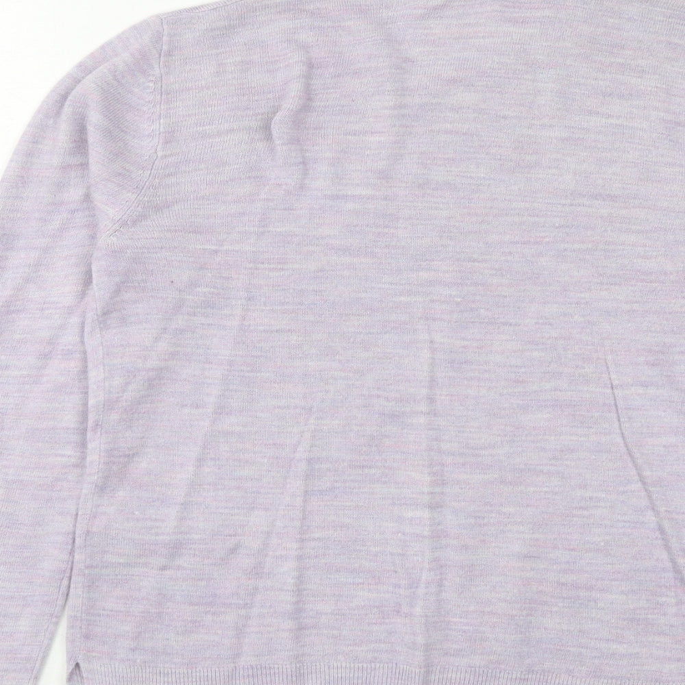Marks and Spencer Womens Purple Round Neck Acrylic Pullover Jumper Size 12