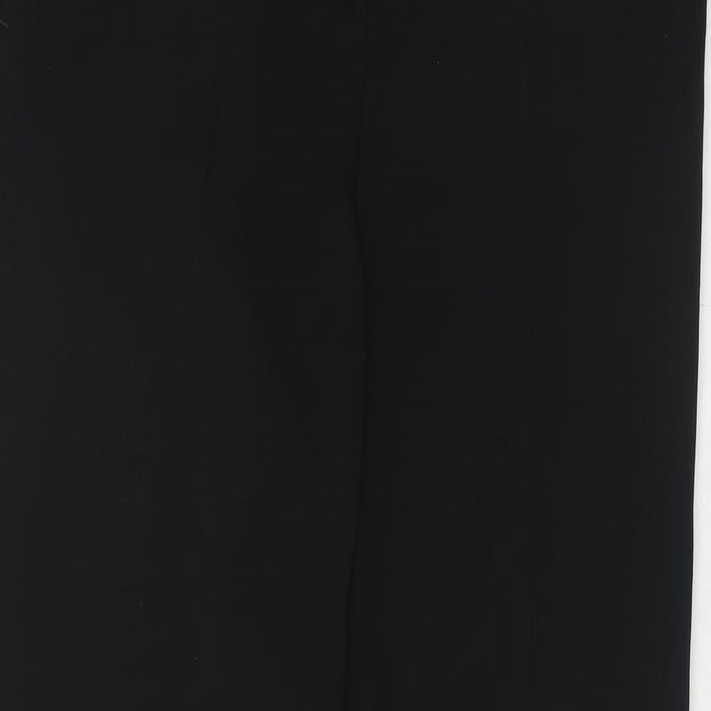 HUGO BOSS Womens Black Polyester Capri Trousers Size 10 Regular Hook & Eye