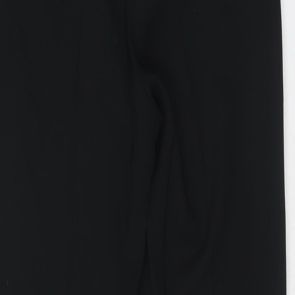 HUGO BOSS Womens Black Polyester Capri Trousers Size 10 Regular Hook & Eye