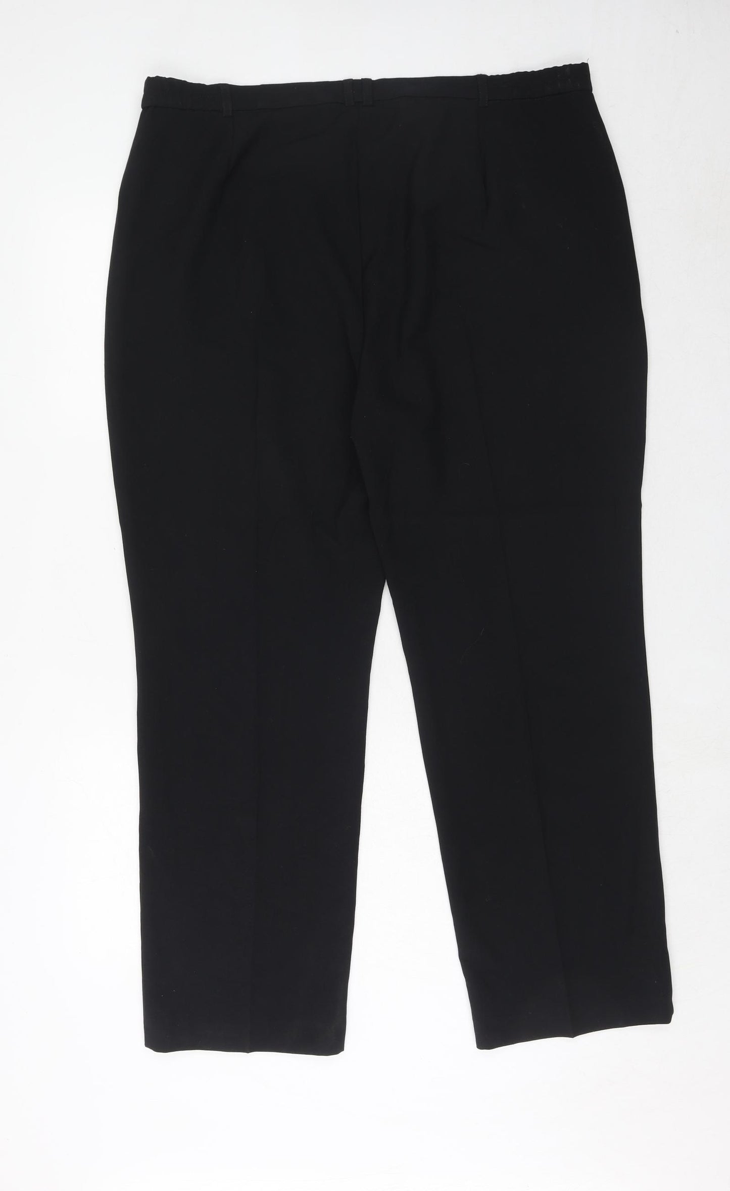 Marks and Spencer Womens Black Polyester Trousers Size 18 Regular Hook & Eye - Zipped Pockets