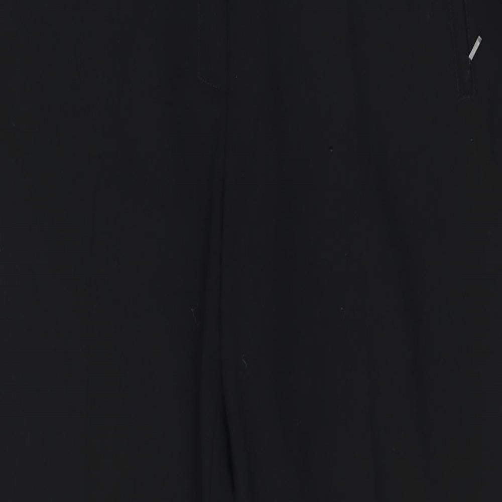 Marks and Spencer Womens Black Polyester Trousers Size 18 Regular Hook & Eye - Zipped Pockets
