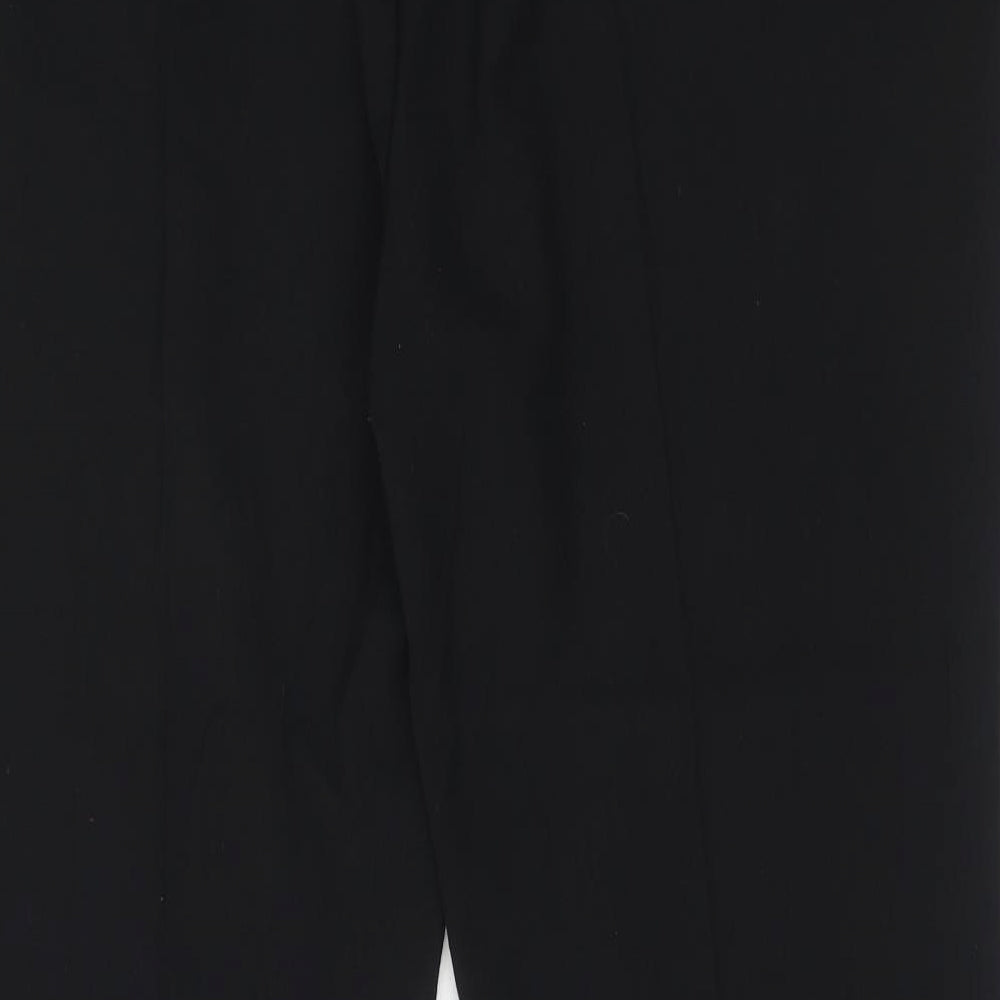 Marks and Spencer Womens Black Polyester Trousers Size 18 Regular Hook & Eye - Zipped Pockets