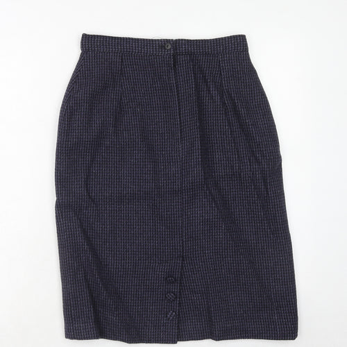 Etam Womens Purple Geometric Wool Straight & Pencil Skirt Size 16 Zip