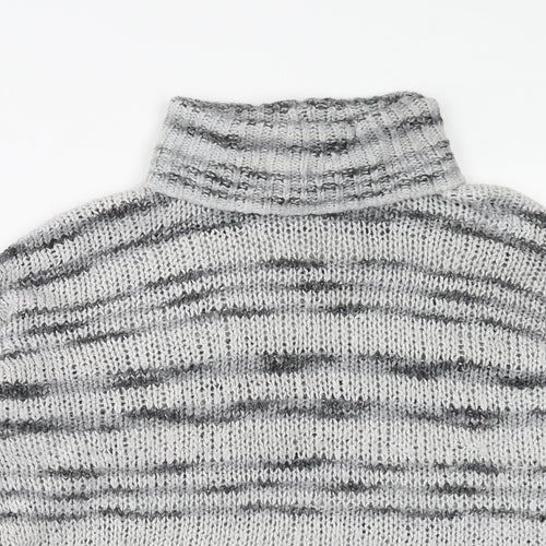 NEXT Womens Grey Roll Neck Geometric Acrylic Pullover Jumper Size L