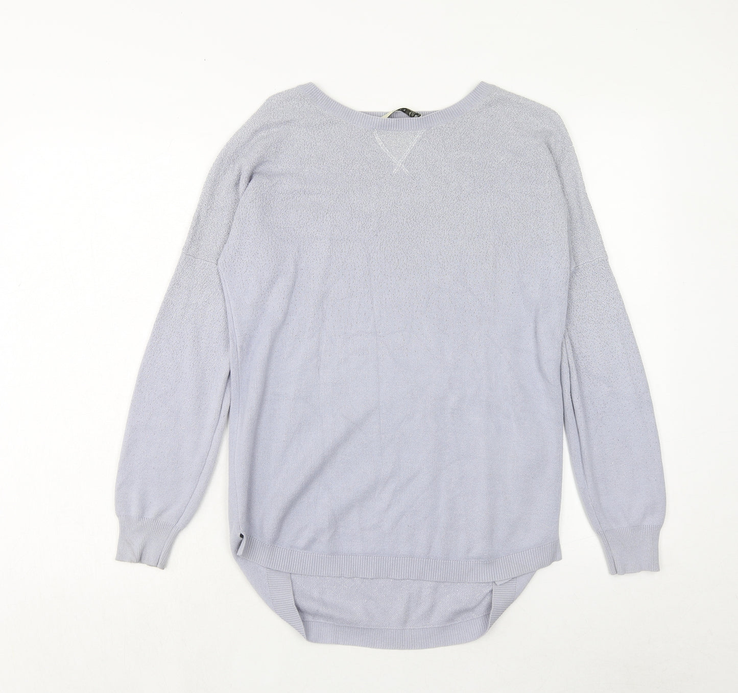 Oasis Womens Purple Round Neck Cotton Pullover Jumper Size S