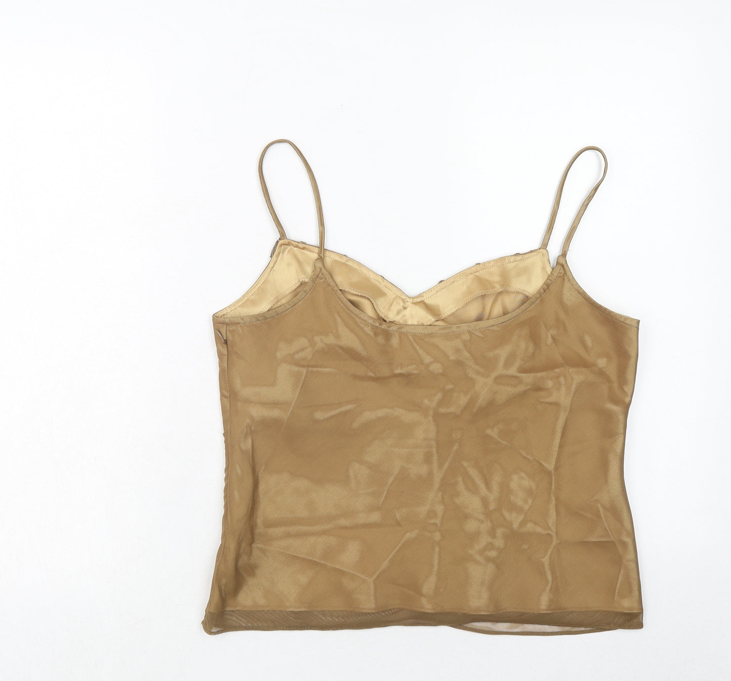 Joseph Ribkoff Womens Brown Nylon Basic Tank Size 14 V-Neck
