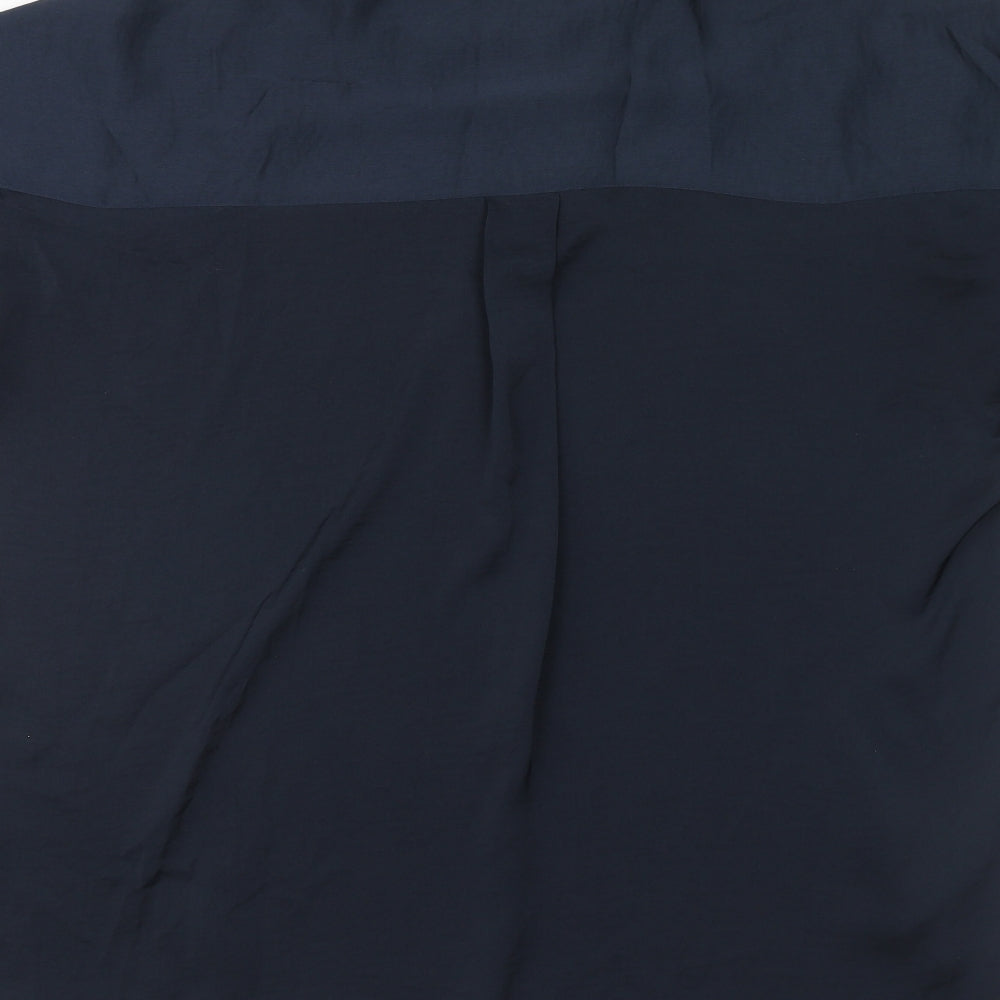 Marks and Spencer Womens Blue Polyester Basic Blouse Size 12 V-Neck