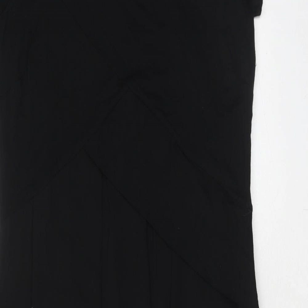 Foil Womens Black Viscose Pencil Dress Size S Scoop Neck Zip