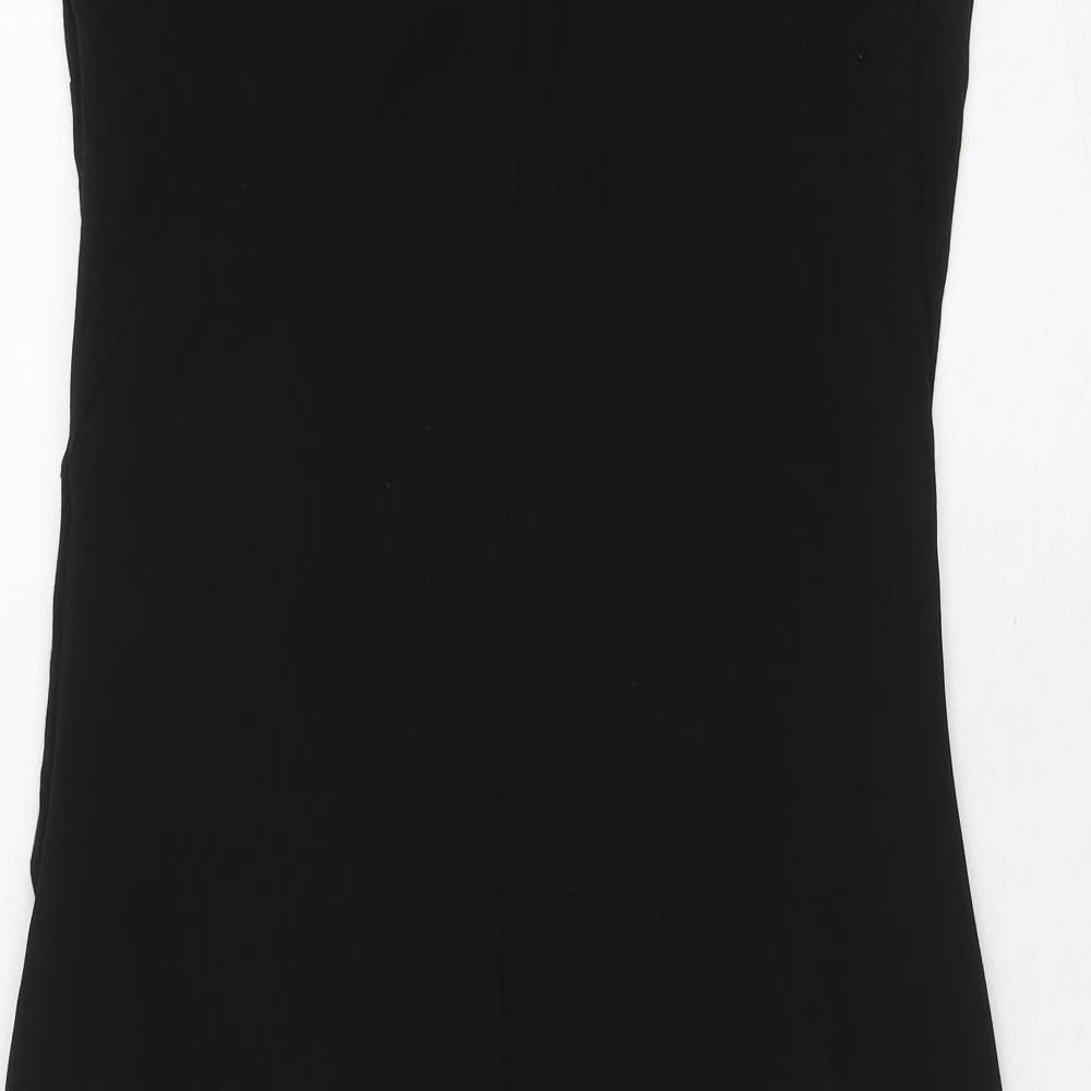 Foil Womens Black Viscose Pencil Dress Size S Scoop Neck Zip