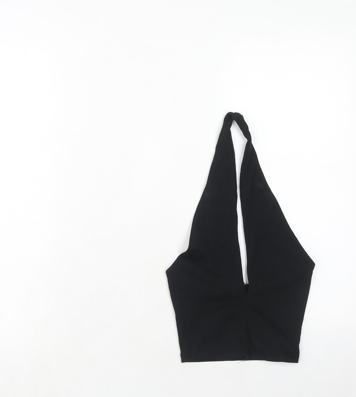 Zara Womens Black Cotton Cropped Tank Size S Halter