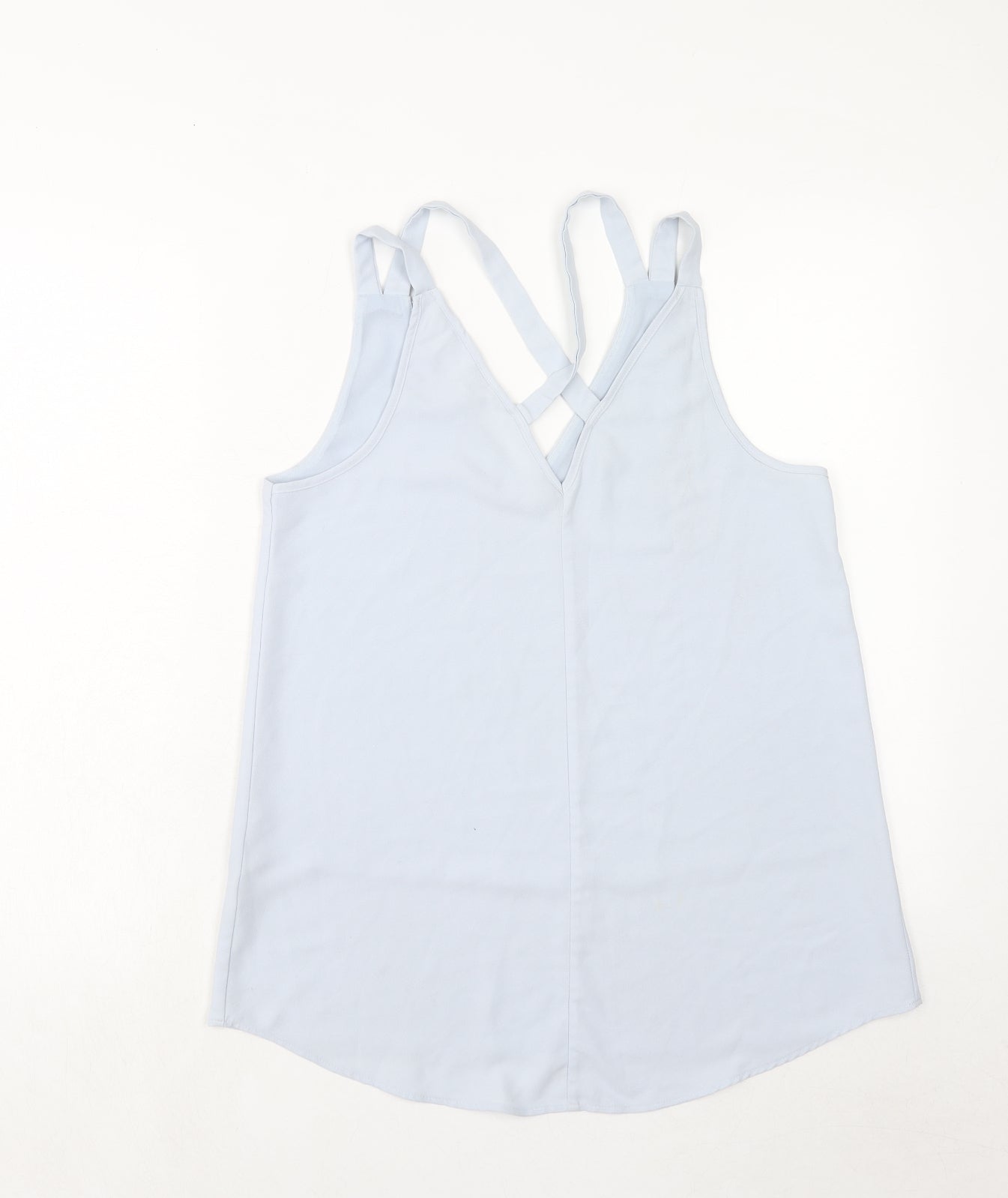 River Island Womens Blue Polyester Basic Tank Size 10 V-Neck