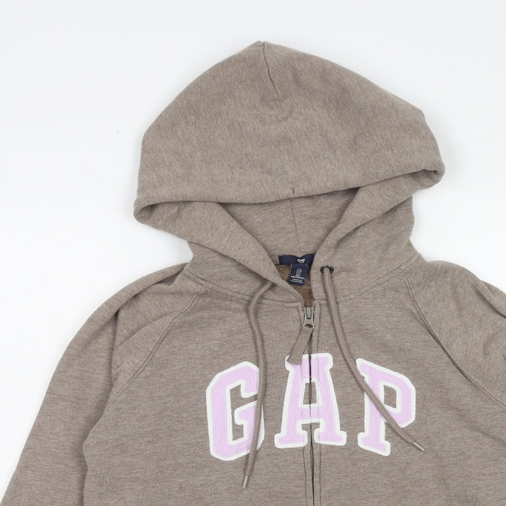 Gap Womens Brown Cotton Full Zip Hoodie Size L Zip