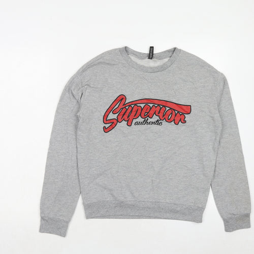 H&M Womens Grey Cotton Pullover Sweatshirt Size S Pullover - Superior