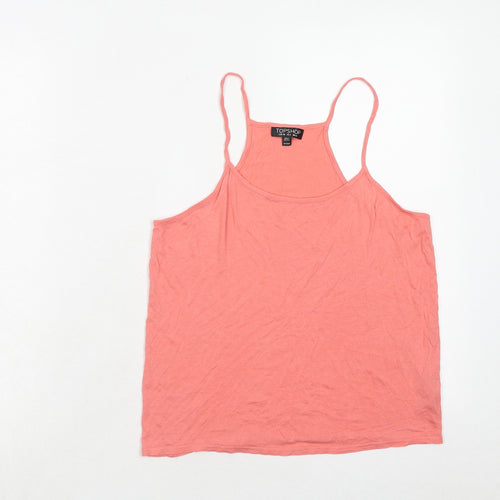 Topshop Womens Pink Viscose Basic Tank Size 10 Round Neck