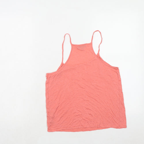 Topshop Womens Pink Viscose Basic Tank Size 10 Round Neck