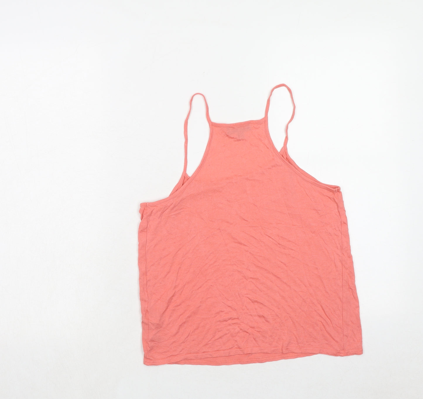 Topshop Womens Pink Viscose Basic Tank Size 10 Round Neck