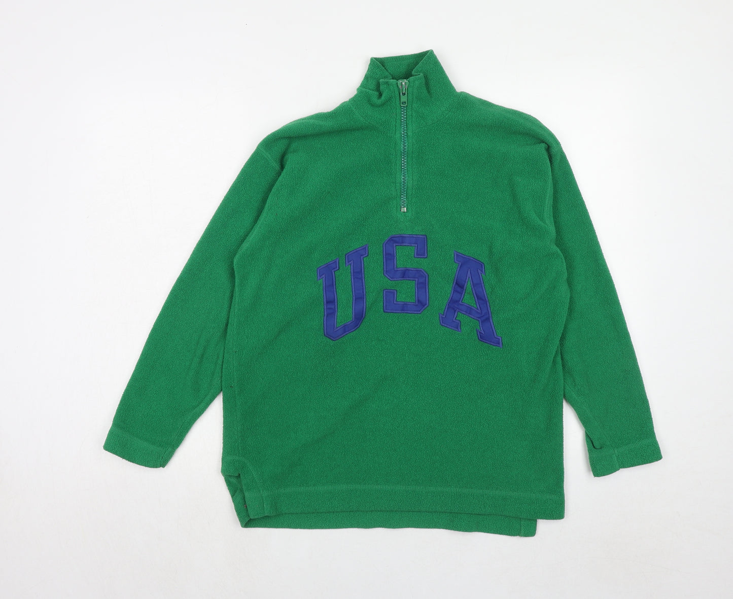 Limited Sports USA Womens Green Polyester Pullover Sweatshirt Size XS Zip - USA