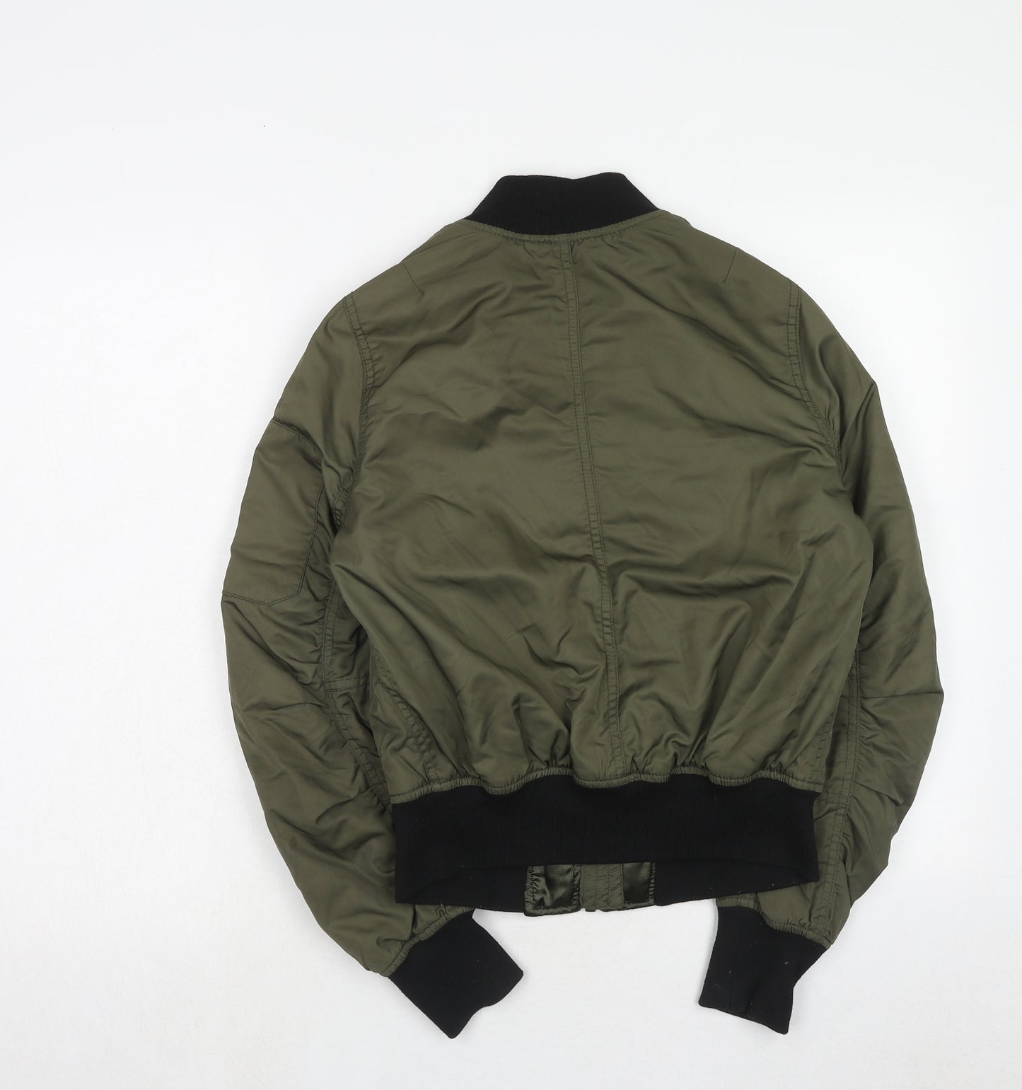 Topshop Womens Green Bomber Jacket Jacket Size 6 Zip