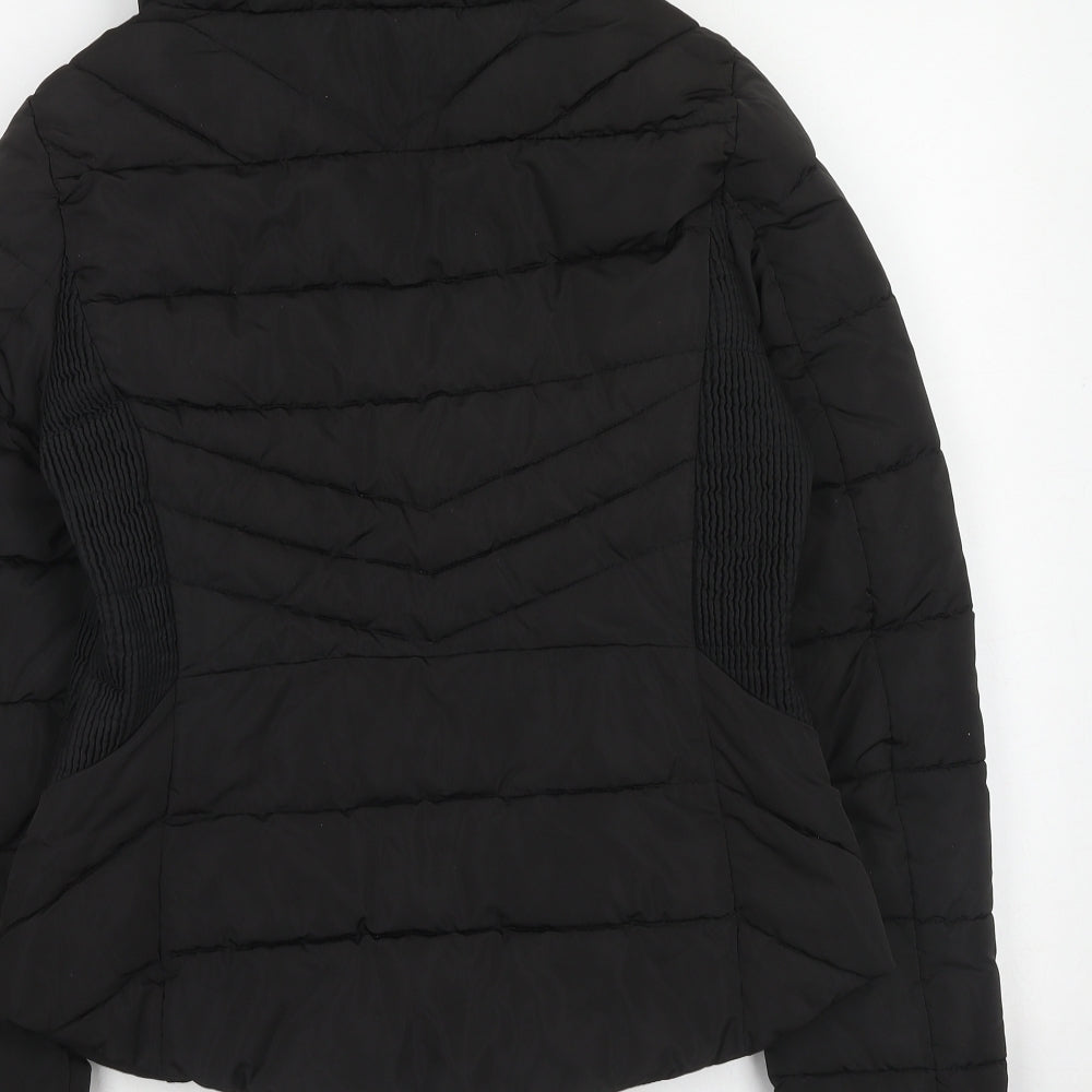 Zara Womens Black Puffer Jacket Jacket Size S Zip