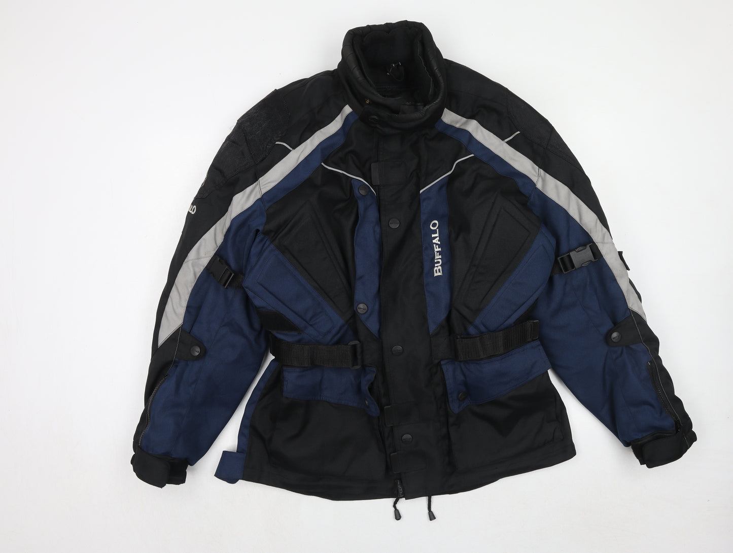 Buffalo Mens Blue Windbreaker Jacket Size L Zip - Motorcycle Jacket