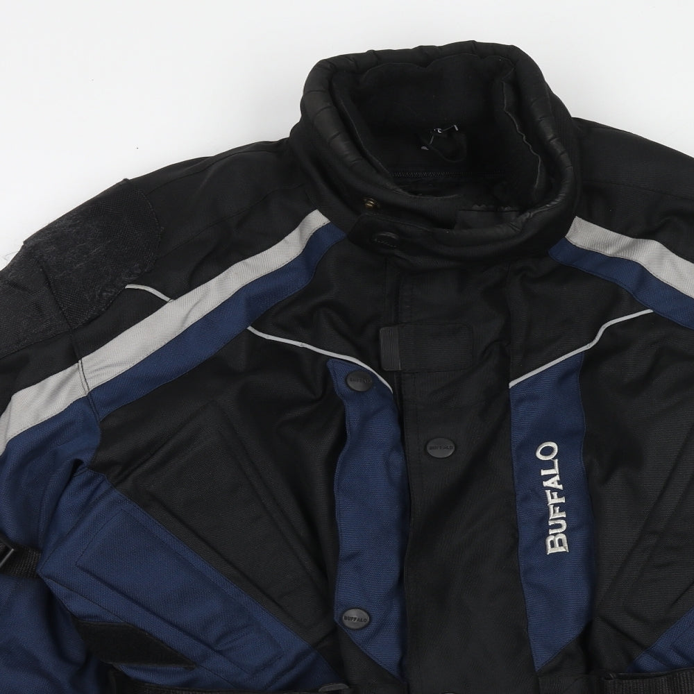 Buffalo Mens Blue Windbreaker Jacket Size L Zip - Motorcycle Jacket