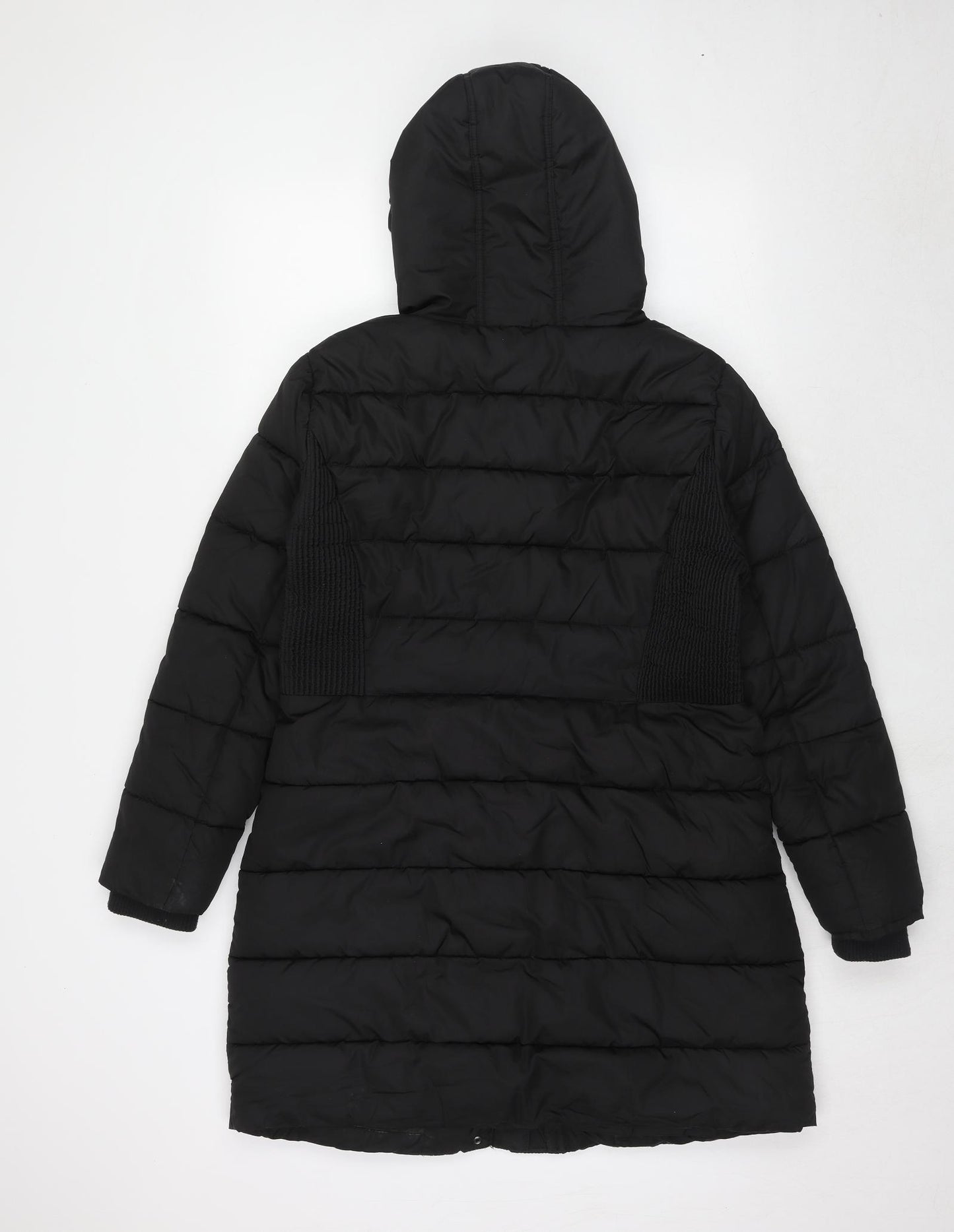 Bonmarché Womens Black Quilted Coat Size 12 Zip