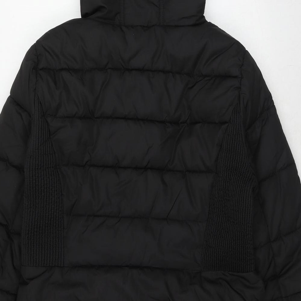 Bonmarché Womens Black Quilted Coat Size 12 Zip