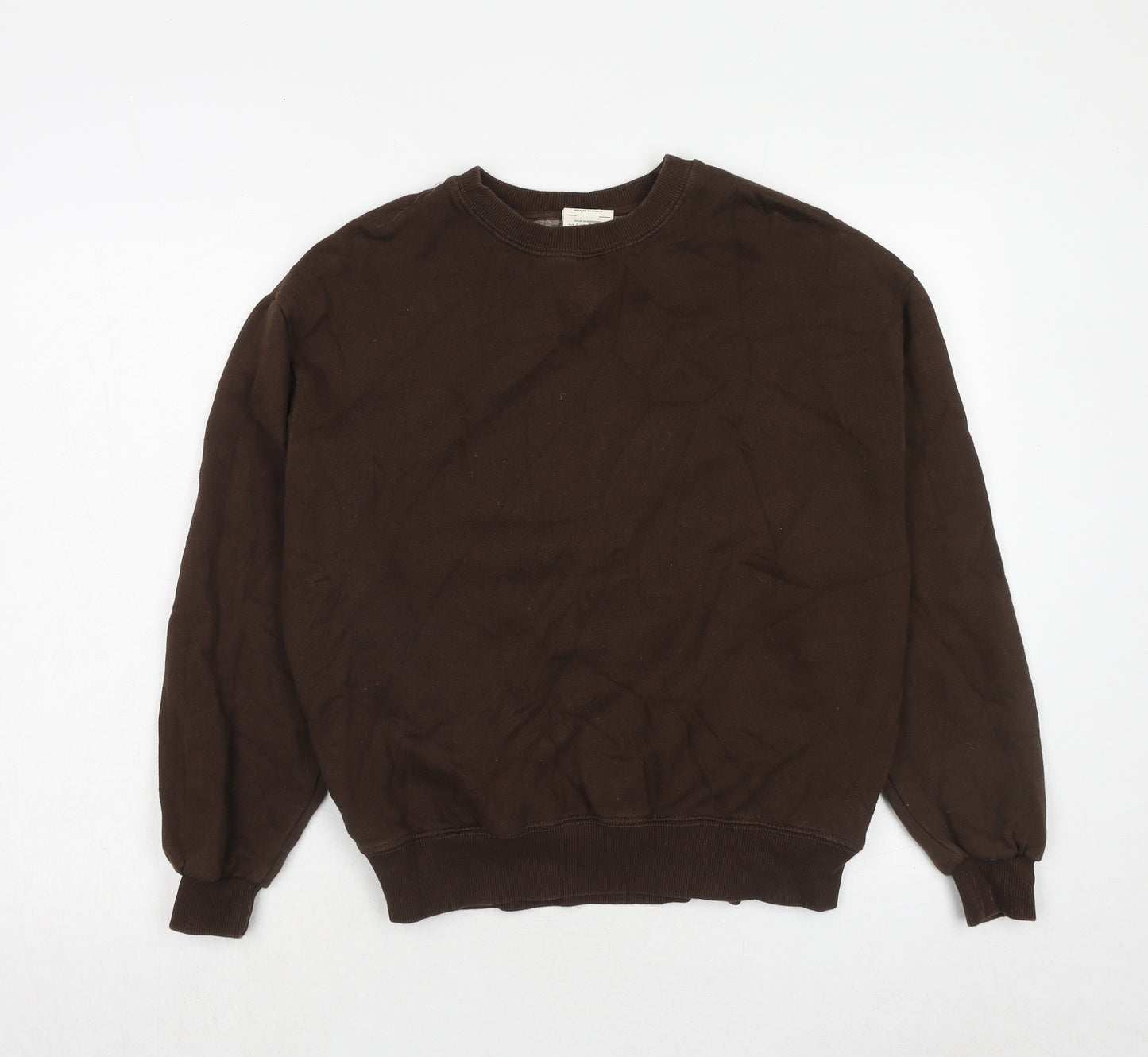 Pull&Bear Womens Brown Cotton Pullover Sweatshirt Size S Pullover