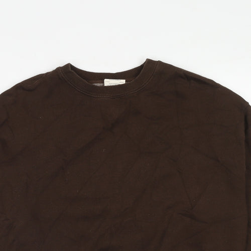 Pull&Bear Womens Brown Cotton Pullover Sweatshirt Size S Pullover