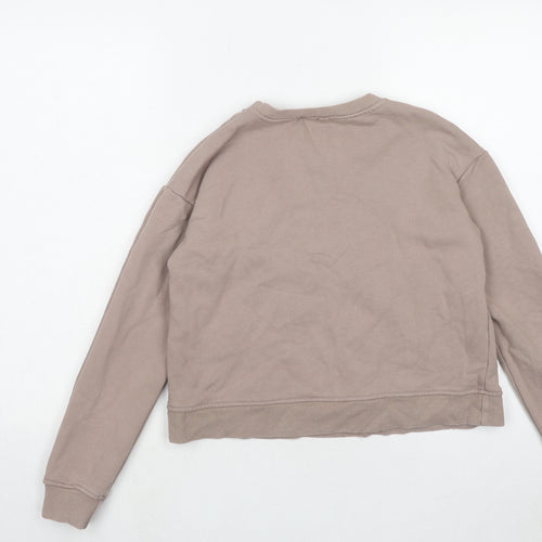 River Island Womens Brown Cotton Pullover Sweatshirt Size 6 Pullover